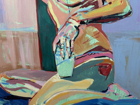 Girl with wide brim hat