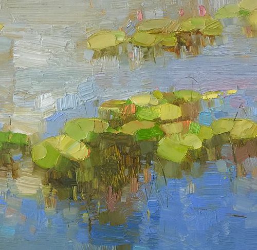 Waterlilies, Original oil Painting, Impressionism, Handmade artwork, One of a Kind by Vahe Yeremyan