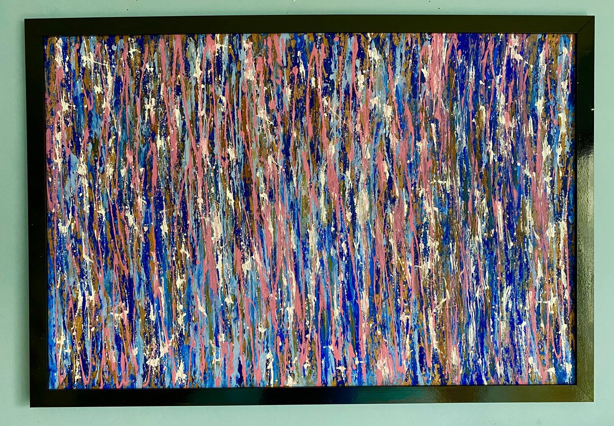 Expressive Abstract Painting By Stefano Pallara, 38 X 26", Synapses, Original Artwork