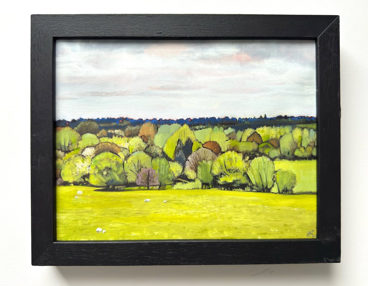 Impressionistic Landscape Oil Painting By Jem Gooding, 11 X 8, Small Suffolk Landscape, Original Artwork