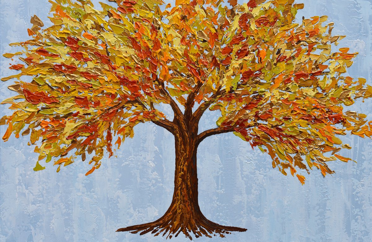  Autumn Tree By Olga Tkachyk, 36 X 24, Artwork For Sale On Artfinder