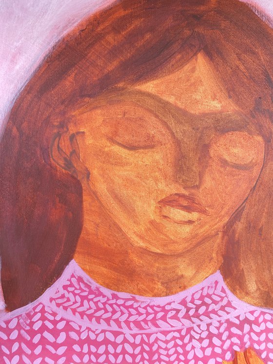 Knitted pink sweater