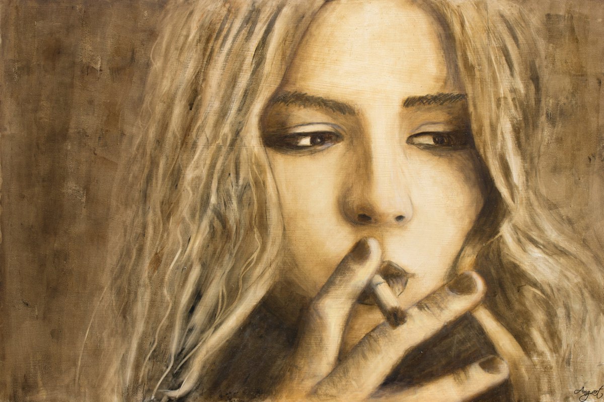 Impressionistic Portrait Oil Painting By Angela Suto, 41 X 28, Don