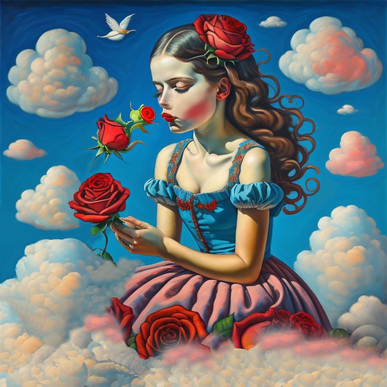 A little girl with a rose (2023) by Sanja Jancic