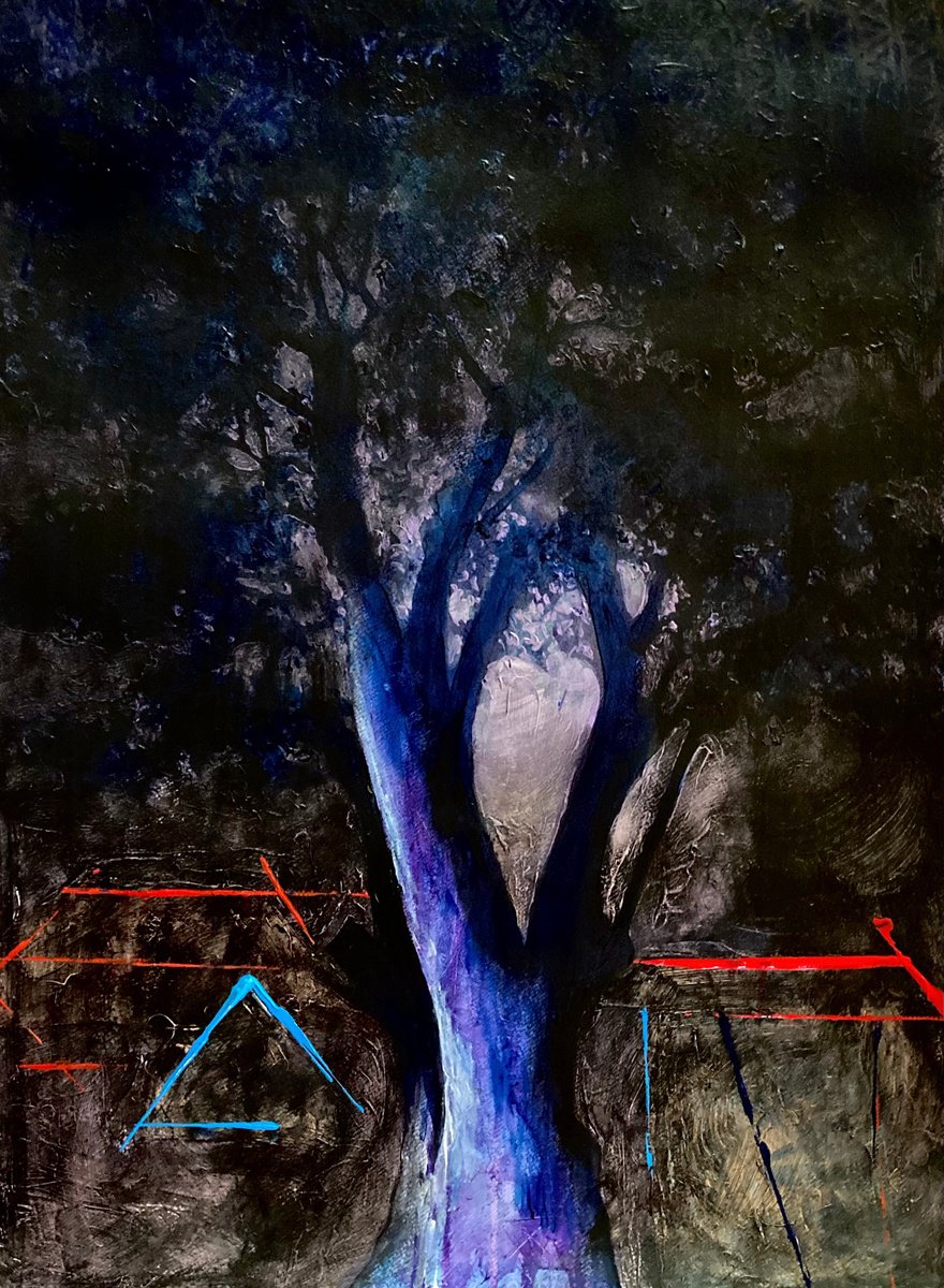 Impressionistic Landscape Acrylic Painting By John Cottee, 22 X 30, Treewreck, Original Artwork