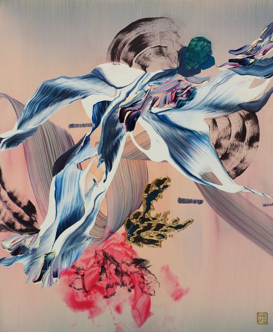 Indigo & Lotus Triptych