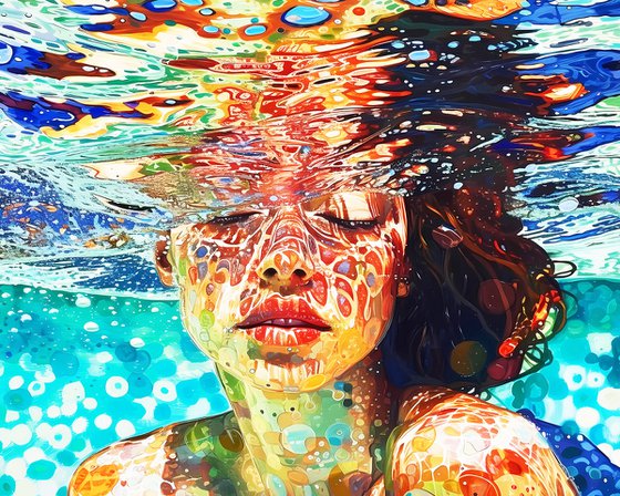 Beautiful woman under water