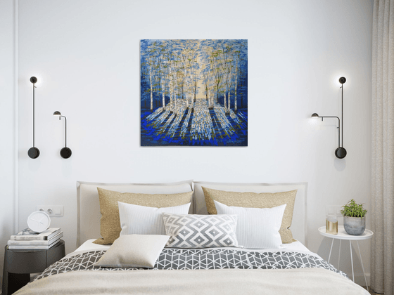 Gold and Blue Forest Light