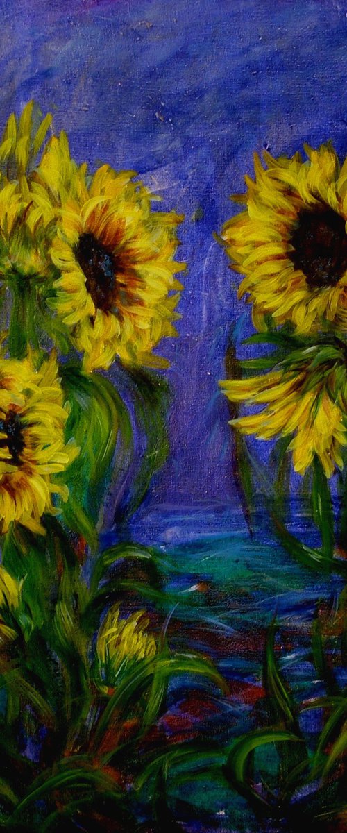 Sunflowers at Dusk by Anastasia Woron