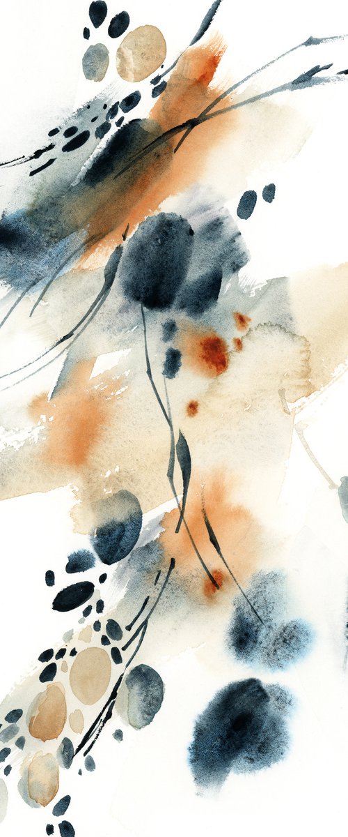 Abstract in Blue and Terracotta n.3 by Sophie Rodionov