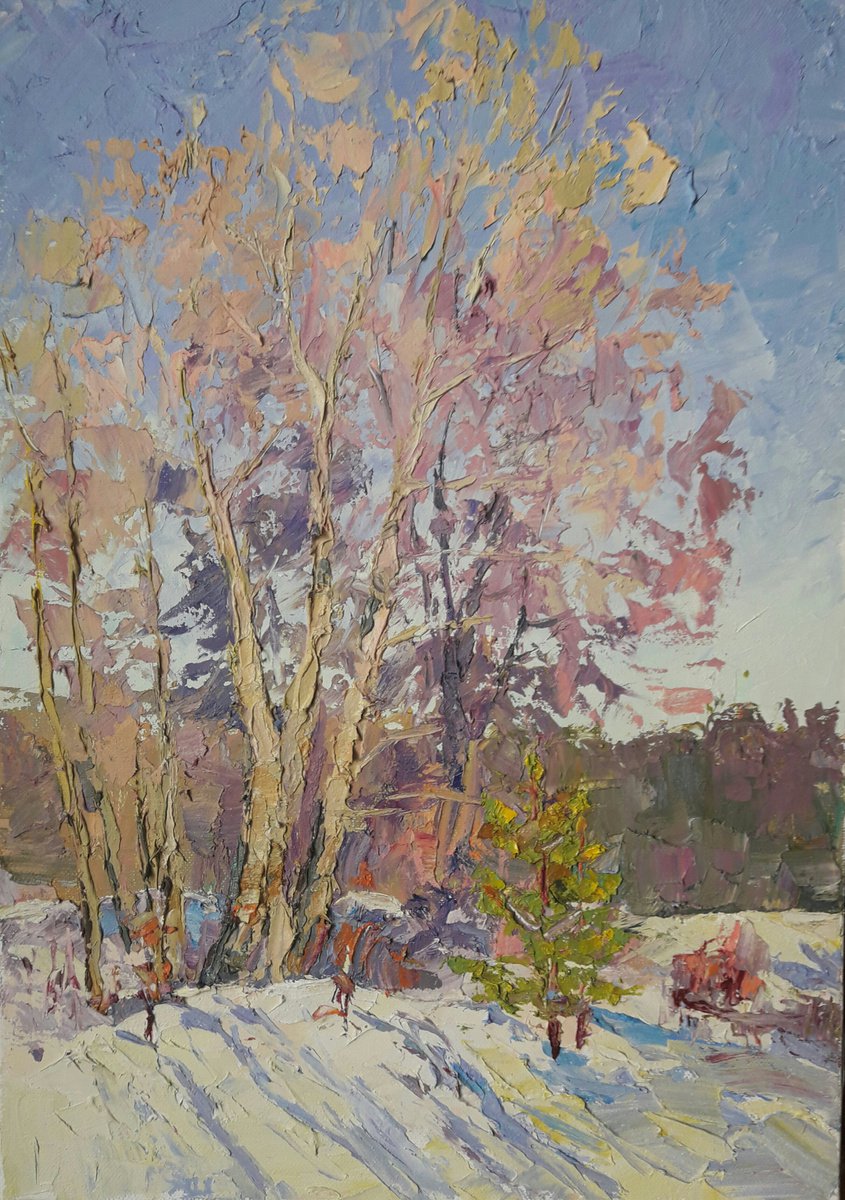 Oil painting Winter landscape nSerb231 by Boris Serdyuk