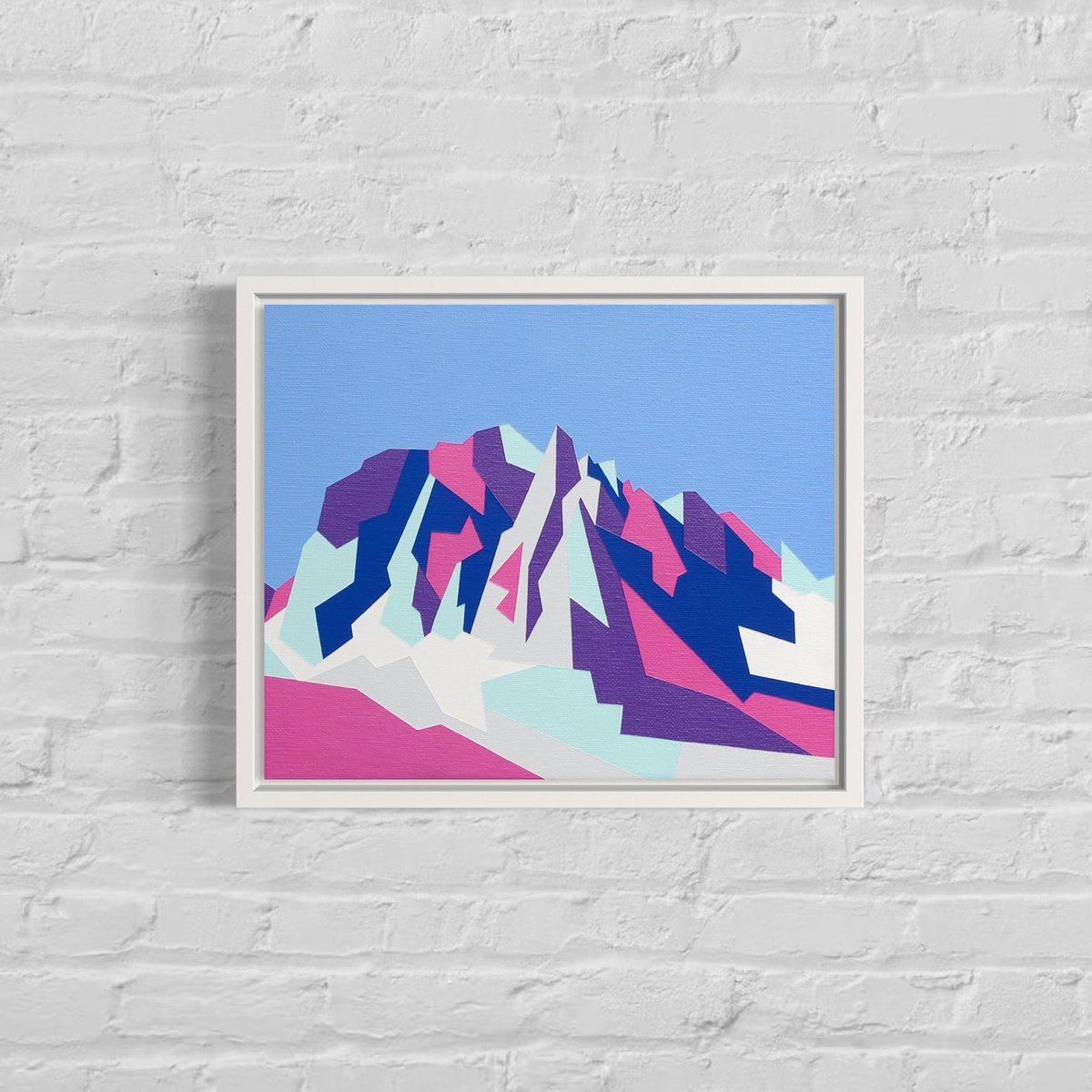 Geometric Landscape Acrylic Painting By Zoe Hattersley, 12 X 10", Temple Crag, Original Artwork