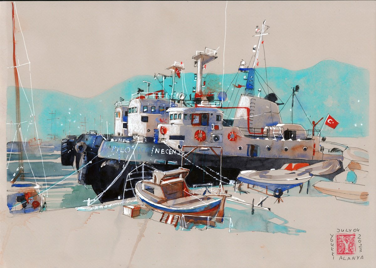 Tugboats of Alanya by Anastasia YOUKKI Mamoshina