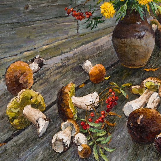 Still Life with Porcini Mushrooms