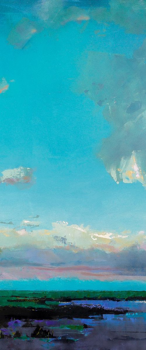 Almost Night 30x30" 76x76cm Contemporary Art by Bo Kravchenko by Bo Kravchenko