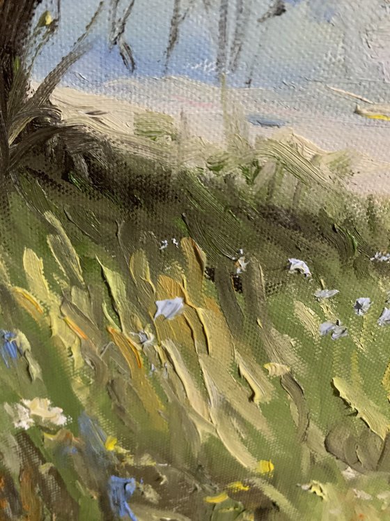 Wildflower Meadow Tree Landscape.