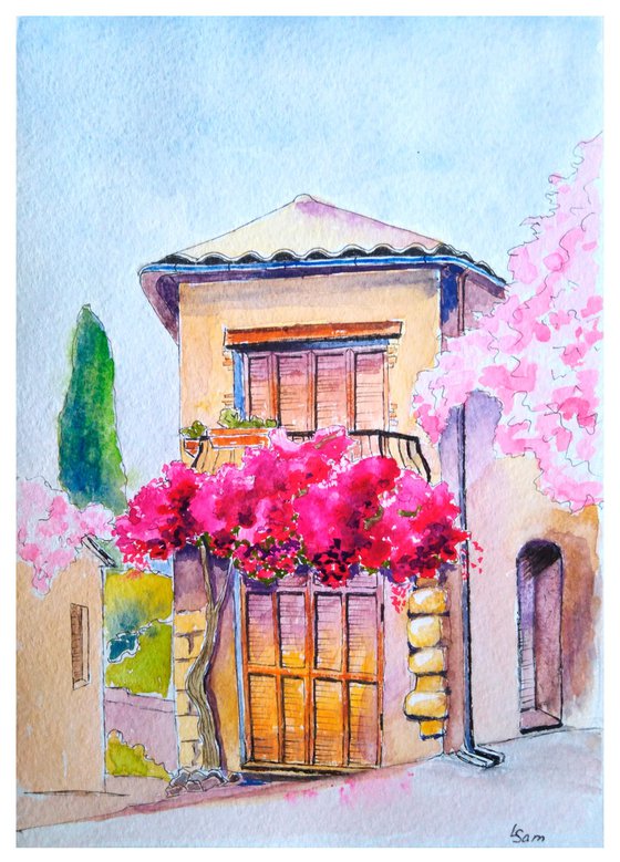 Bougainvillea and lavender