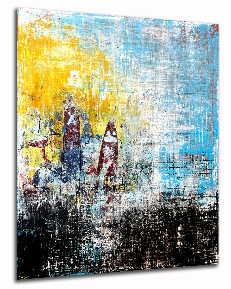 Abstract Painting By Robert Tillberg, 48 X 60", Tweedledee & Tweedledum, Original Artwork