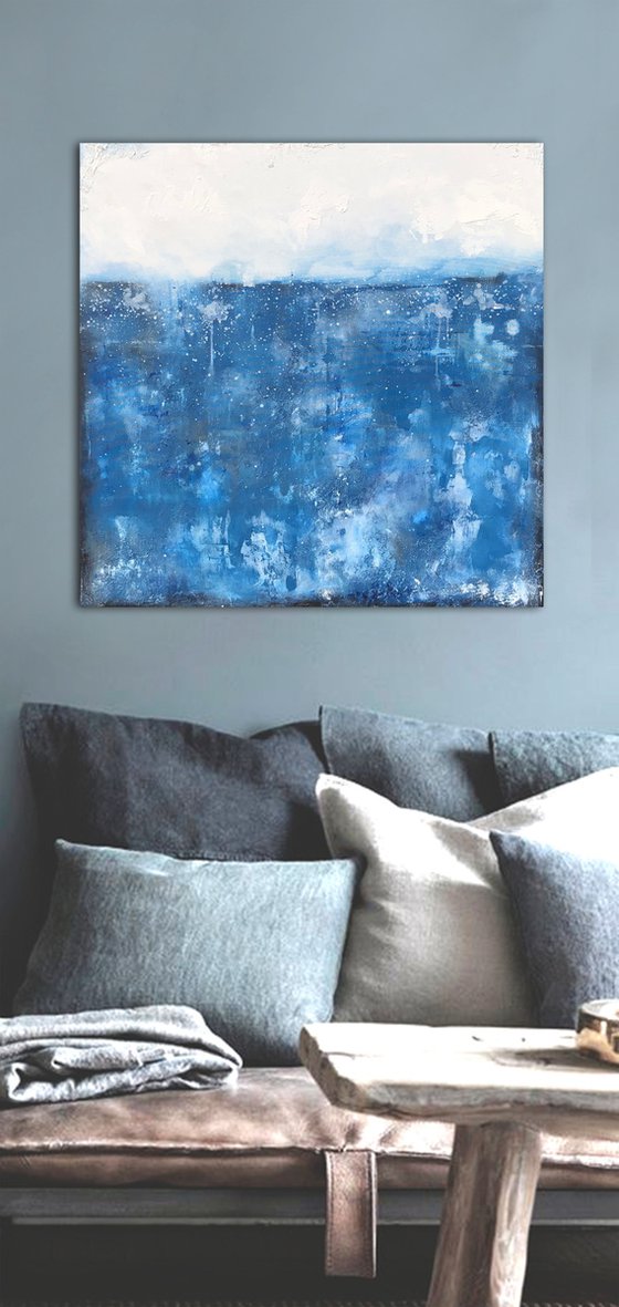 mesmerising blues  (90 x 90 cm) Dee Brown Artworks