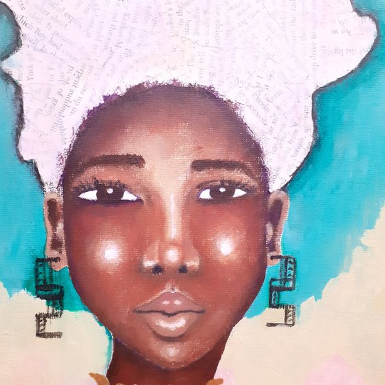 'Regal' Original Acrylic Painting on Canvas of a Black Woman