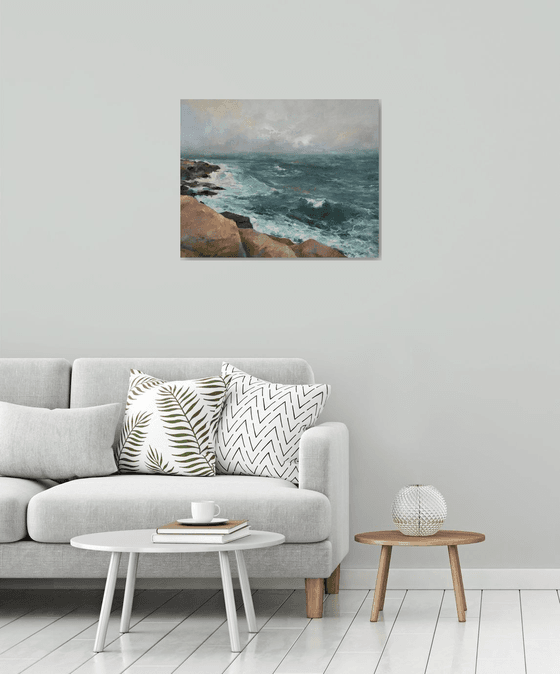 Restless ocean, (24x30x0.7'')