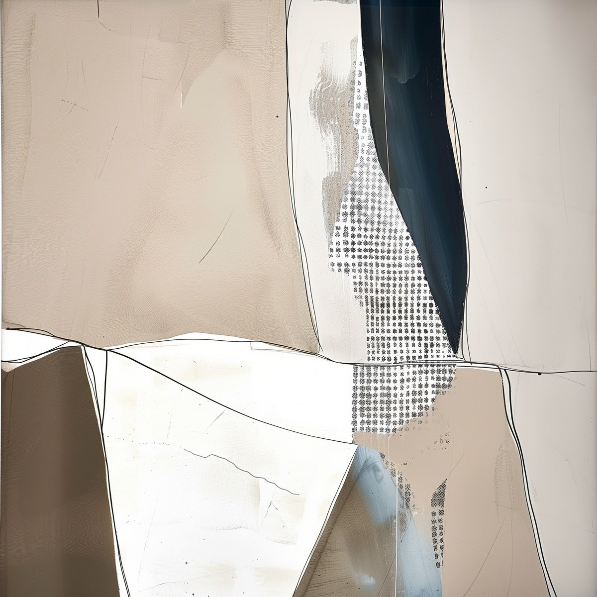 Abstract Acrylic Painting By V+V Kniazievi, 39 X 39", Coffee With Milk #4, Original Artwork