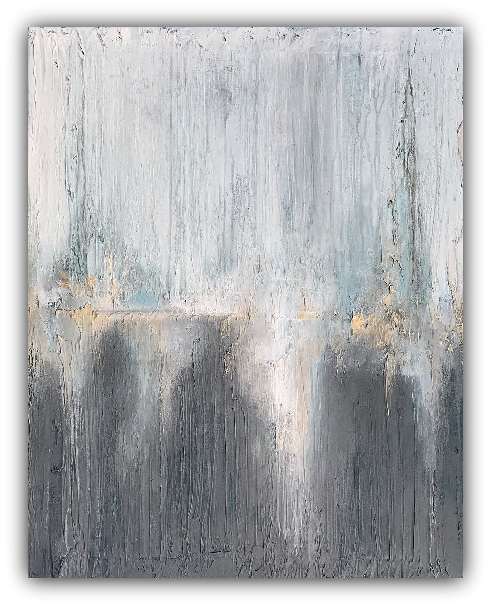 Geometric Abstract Acrylic Painting By Elizabeth Moran, 22 X 28, Into The Forest, Original Artwork