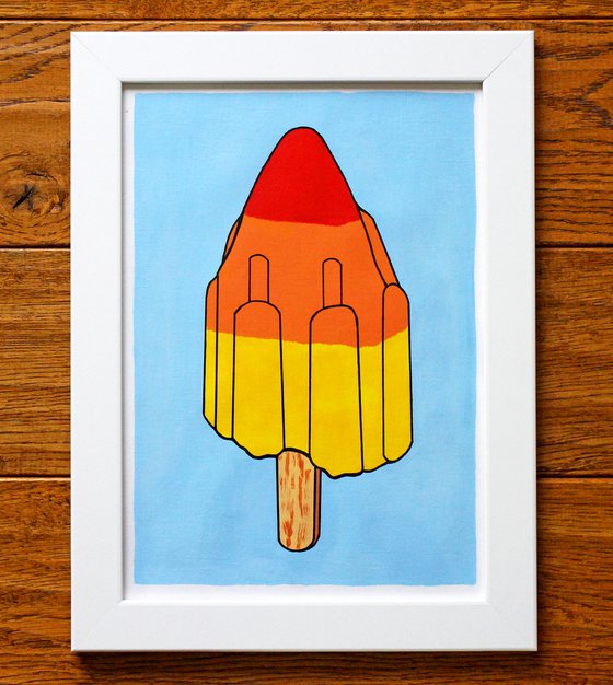 Rocket Lolly - Pop Art Painting On A4 Paper (Unframed)