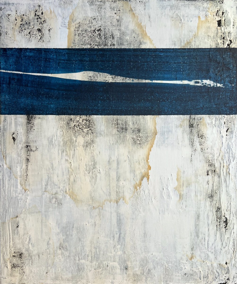 Abstract Painting By Sergio Aranda, 18 X 22", Linear Disruption, Original Artwork