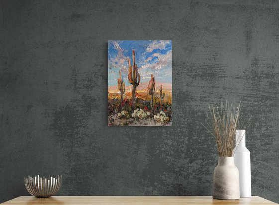 Cactus Desert at Sunset