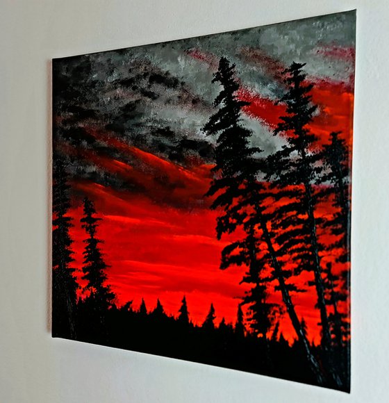 Landscape in red color 1