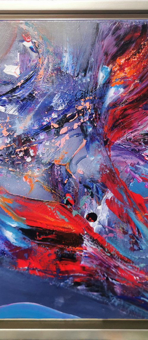 Enigmatic beautiful colors fantastic dream bird painting by O KLOSKA by Kloska Ovidiu