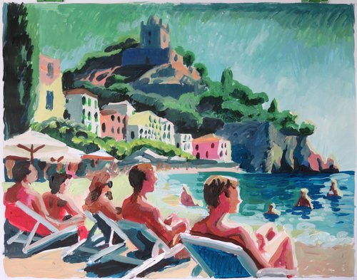 The beach at Ischia 2 by Stephen Abela