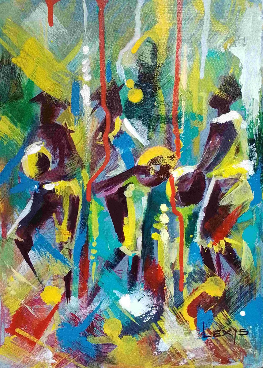 Rhythmic Harmony, Cultural Music By Alex Mensah, 10 X 14, Artwork For Sale On Artfinder