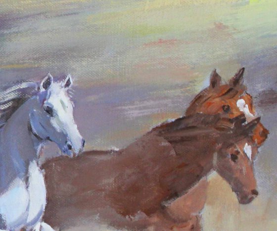 At a gallop