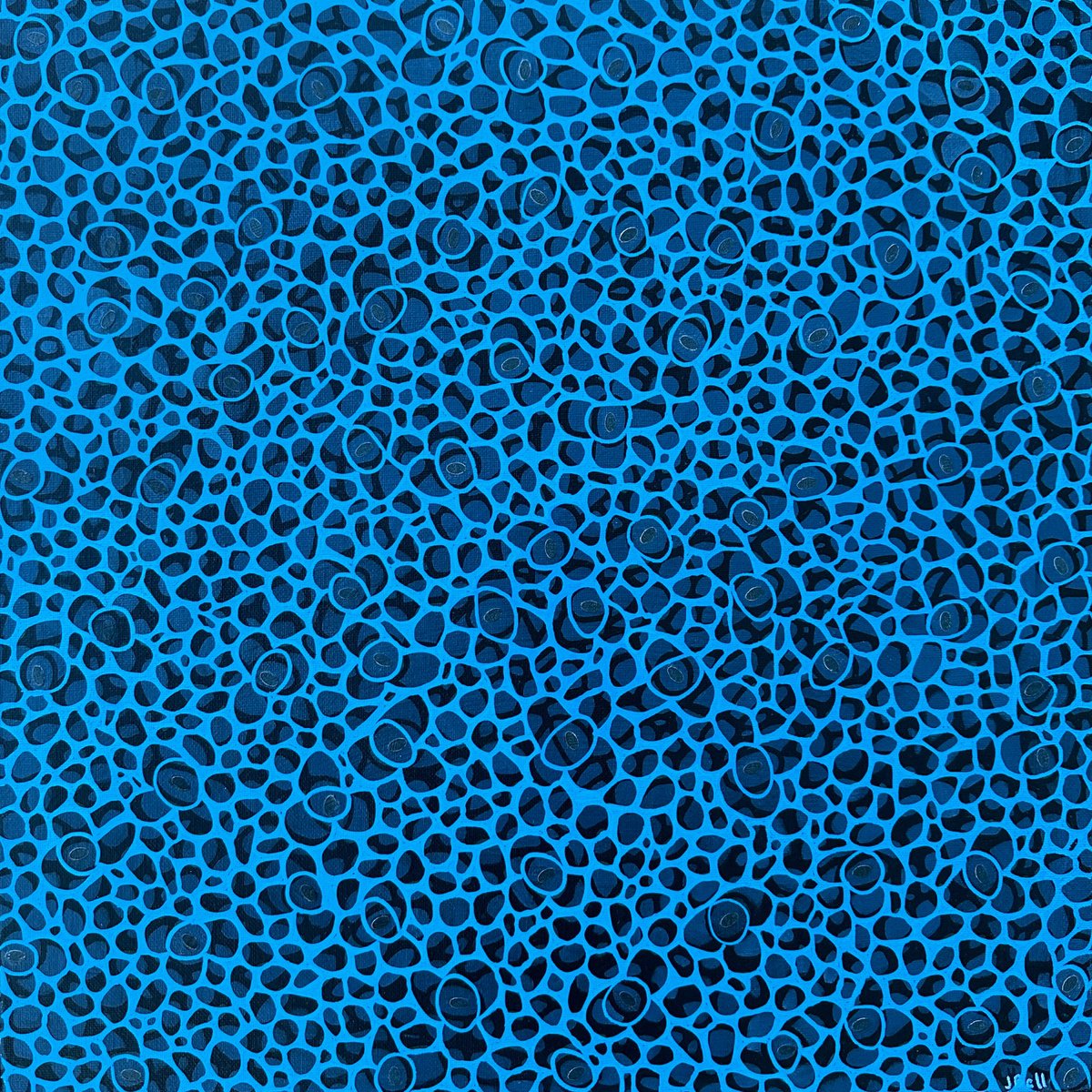 Abstract Acrylic Painting By Jennifer Bell, 18 X 18, Variegated 9, Original Artwork