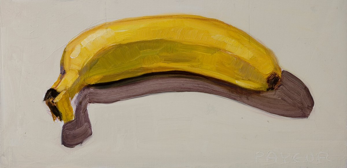 still life of fresh banana on a white background by Olivier Payeur