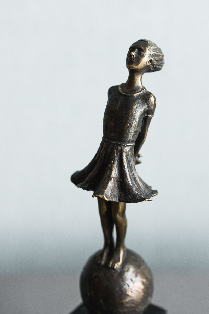 Impressionistic Portrait Bronze Sculpture By Liutauras Grieze, 2 X 10", Little Princes, Original Artwork