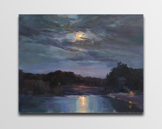 Moonrise by the river