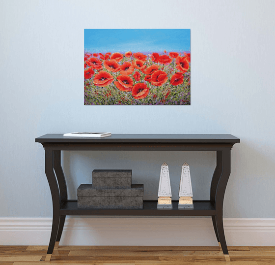 Poppies with wild flowers.