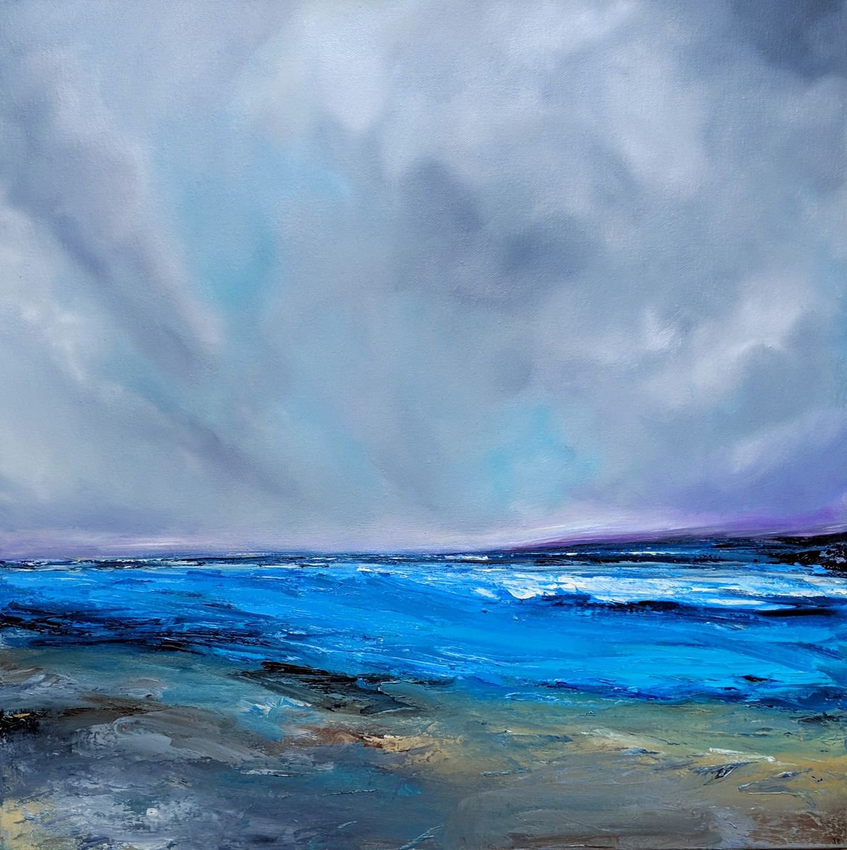 Abstract blue sea by Jo Earl