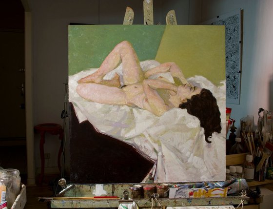 modern style nude impressionist woman : serena