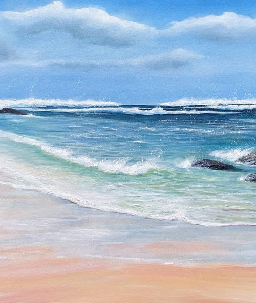 Treyarnon Bay Beach by Catherine Kennedy