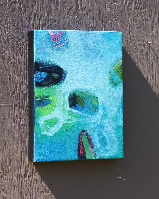 Painting Set of Three: Trio in Turquoise Blue