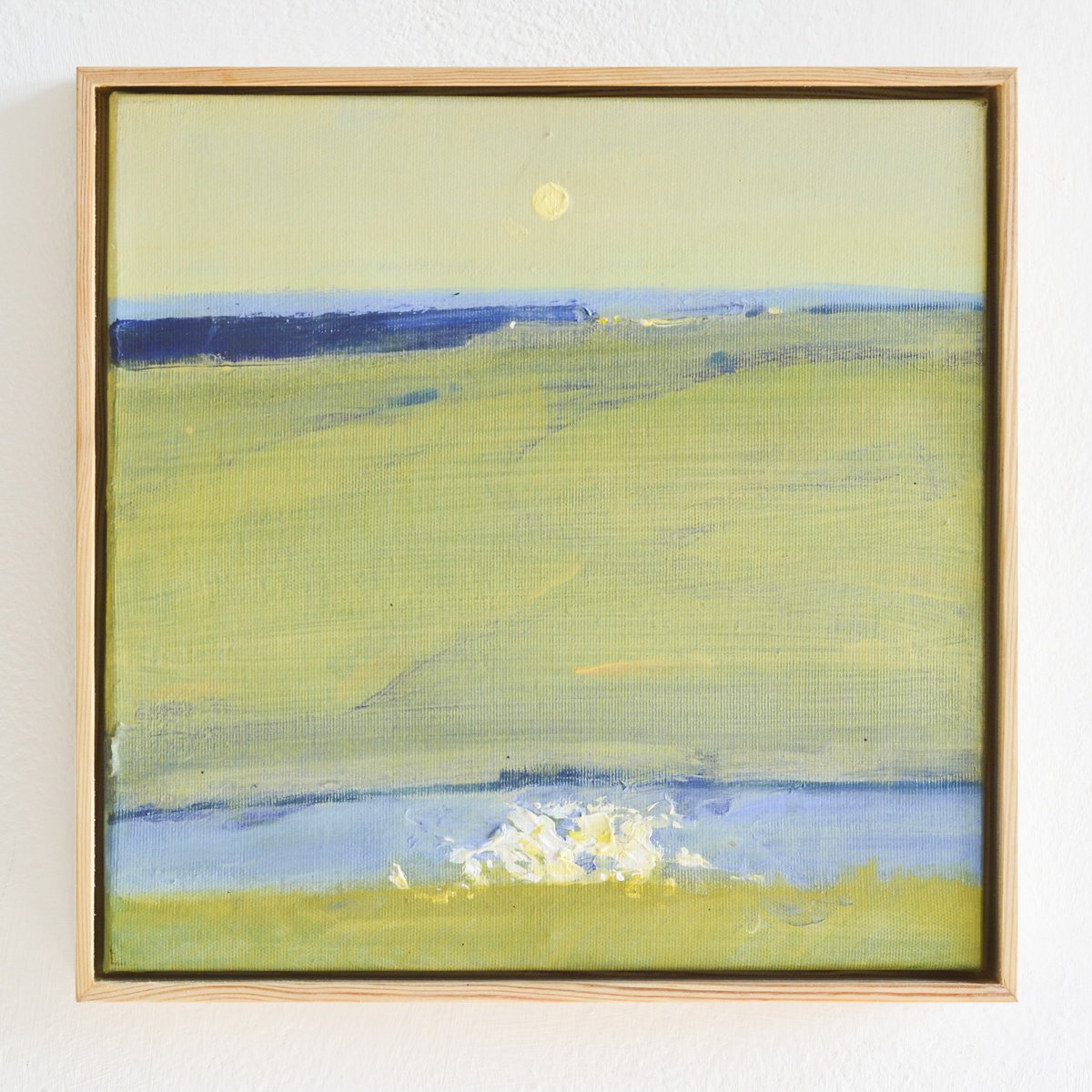 Impressionistic Landscape Acrylic Painting By Igor Nekraha, 13 X 13, Sunset On Dnister, Original Artwork