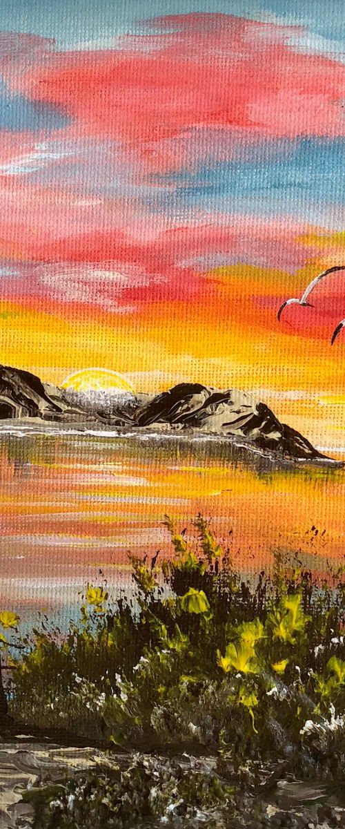 Lulworth Cove in a block frame by Marja Brown