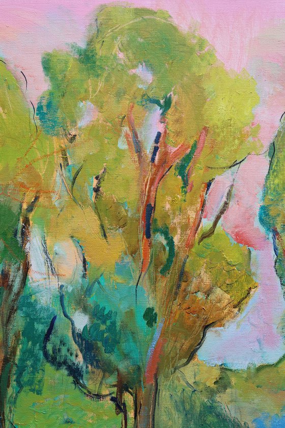 The girl is sunbathing