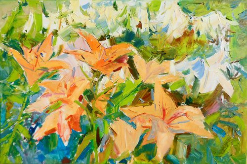 " Lilies  flowers" by Yehor Dulin