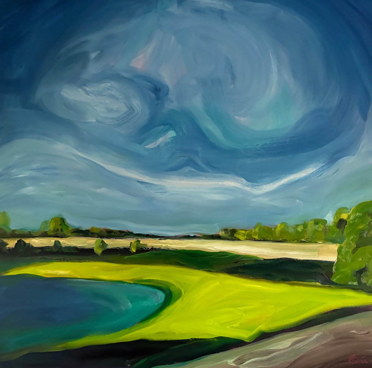 Wye Valley By Francesca Currie, 39 X 39, Artwork For Sale On Artfinder