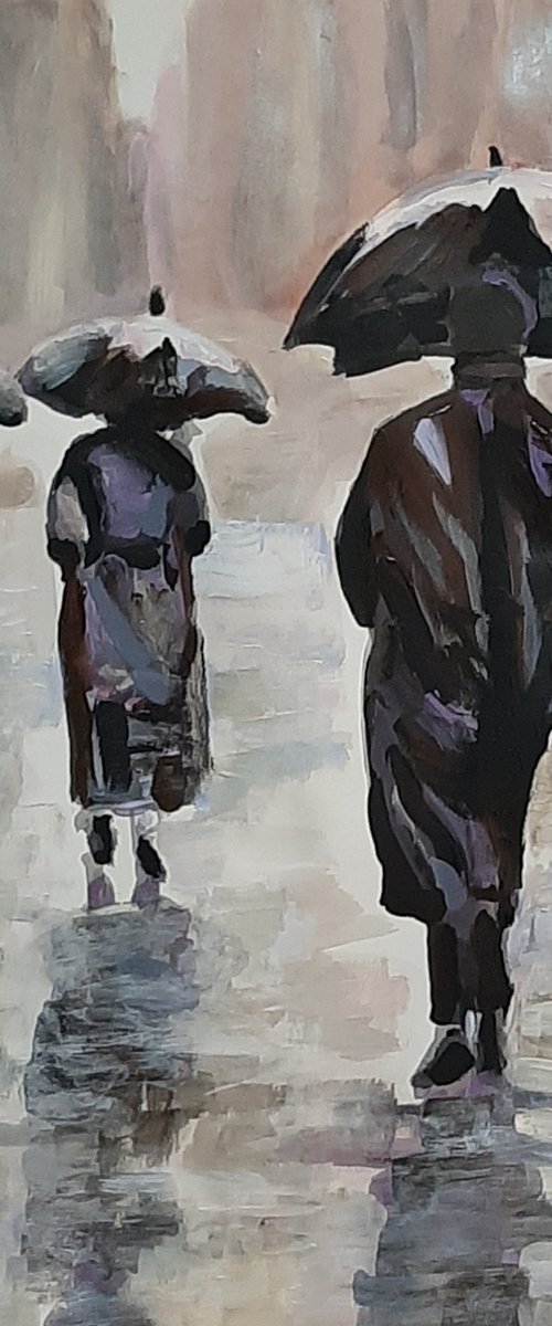 Rainy people / 42 x 29.7 cm by Alexandra Djokic